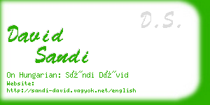 david sandi business card